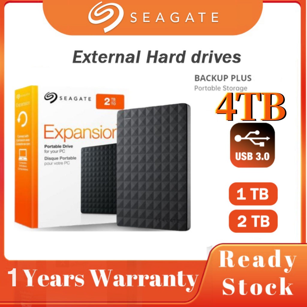 Seagate ฮาร์ดไดรฟ์ภายนอก 4TB  External harddisk 1TB/2TB ฮาร์ดดิสพกพา Seagate HDD 1TB/2TB USB3.0 ความจุสูง
