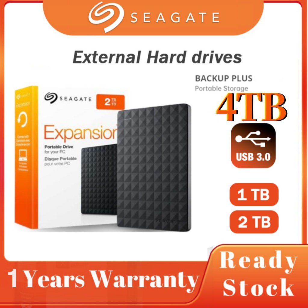 Seagate ฮาร์ดไดรฟ์ภายนอก 4TB  External harddisk 1TB/2TB ฮาร์ดดิสพกพา Seagate HDD 1TB/2TB USB3.0 ความ