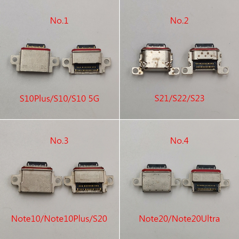 5-10Pcs USB ชาร์จพอร์ต Dock Plug สําหรับ Samsung Galaxy S24 S23 S21 S22 Plus Ultra 5G S21FE Note10 Note20 S10 S20 G991 G996 G998 G986 G986 G981 G988 S901 S906 S908 Charger Connector