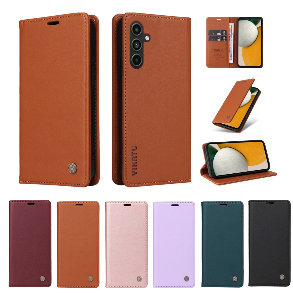 เคสโทรศัพท์หนัง PU ฝาพับแม่เหล็ก พร้อมช่องใส่บัตร ตั้งได้ หรูหรา สําหรับ Samsung Galaxy A25 A35 A55 5G