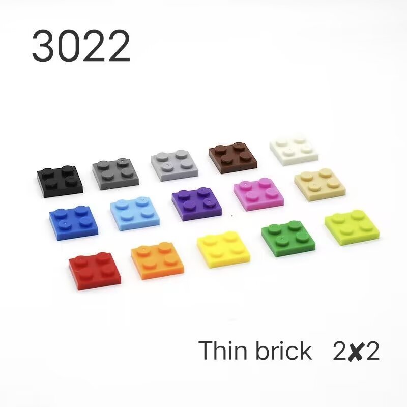 Moc บล็อกตัวต่ออนุภาคขนาดเล็กอิฐบาง 2X2 ชิ้นส่วนพื้นฐานเข้ากันได้กับ 3022 ของเล่นตรัสรู้การศึกษาจับคู่