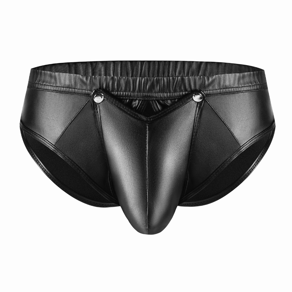 【Sexybuyer-00223】กางเกงชั้นในหนัง ขาสั้น เปิดเป้าเซ็กซี่ สําหรับผู้ชาย