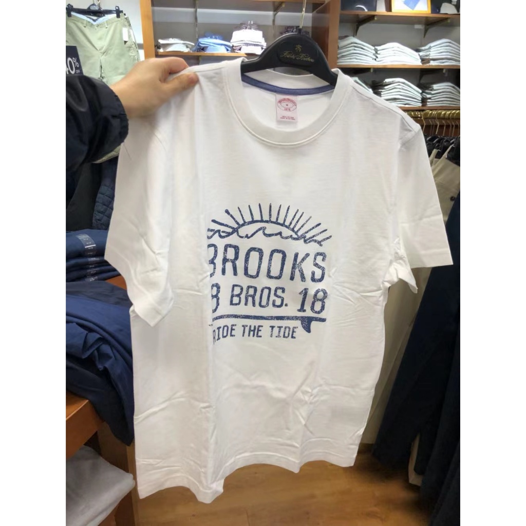 เสื้อยืดแขนสั้นลําลอง พิมพ์ลาย Brooks Brothers Booker Brothers สไตล์ยุโรป และอเมริกา สําหรับผู้ชาย