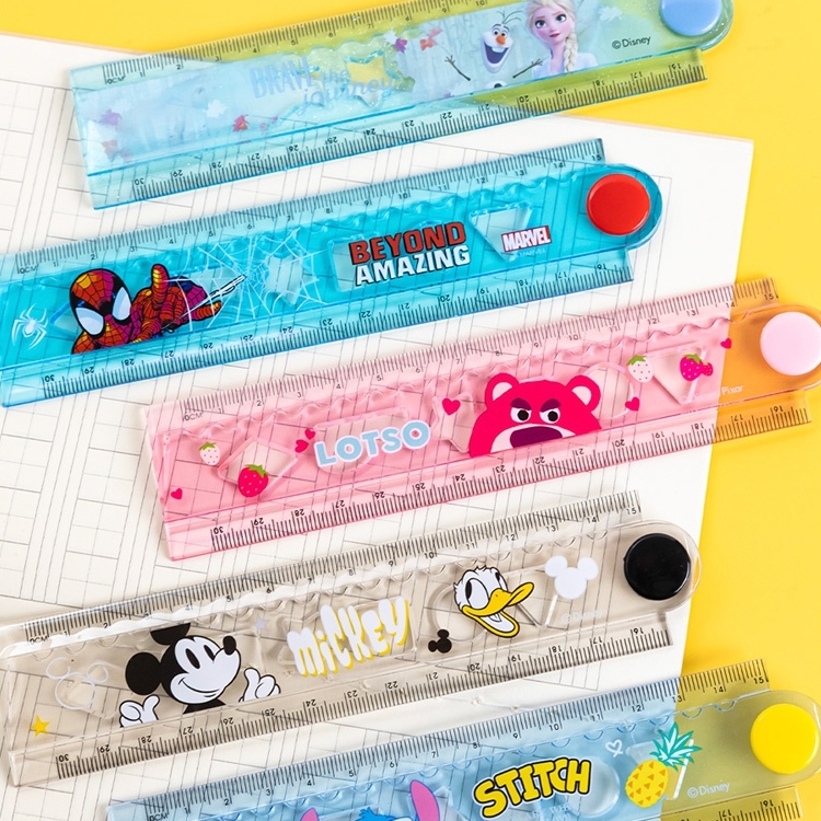 ไม้บรรทัด พลาสติก พับได้ ขนาด 30ซม. ลายการ์ตูน Disney ลิขสิทธิ์แท้ อเวนเจอร์ / สไปเดอร์แมน / Frozen