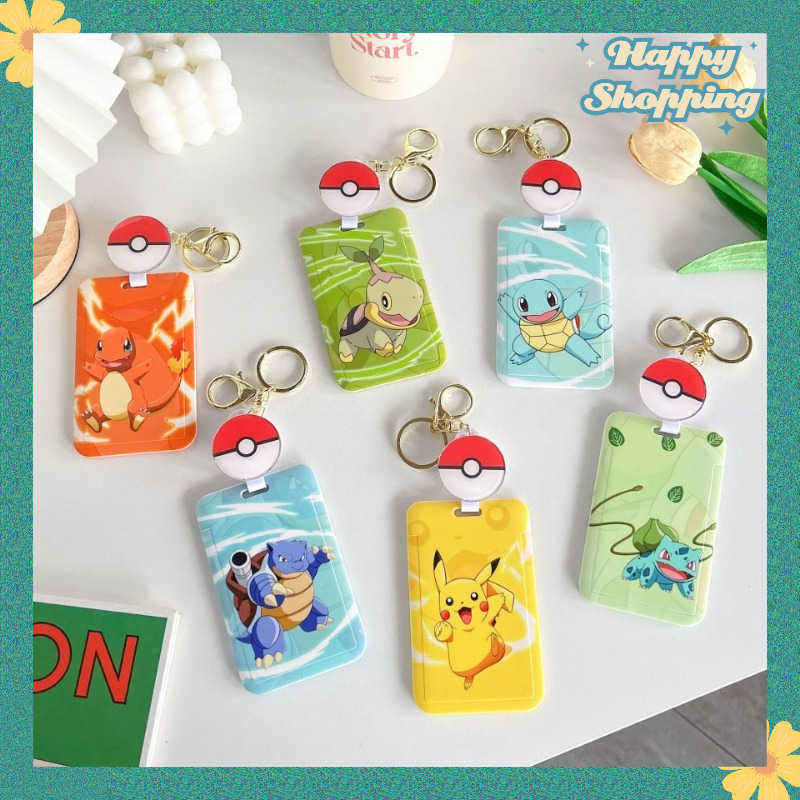 ใหม่ Pokemon Multi-Function Retractable Card Holder ป้ายชื่อ ID Holder สะดวก Swip Card ID Card Bank Bus Access Control Student Holder Work Permit Work Anti-Lost Protective Case Star Photo โพลารอยด์ เคสป้องกันการ์ดรูปถ่าย