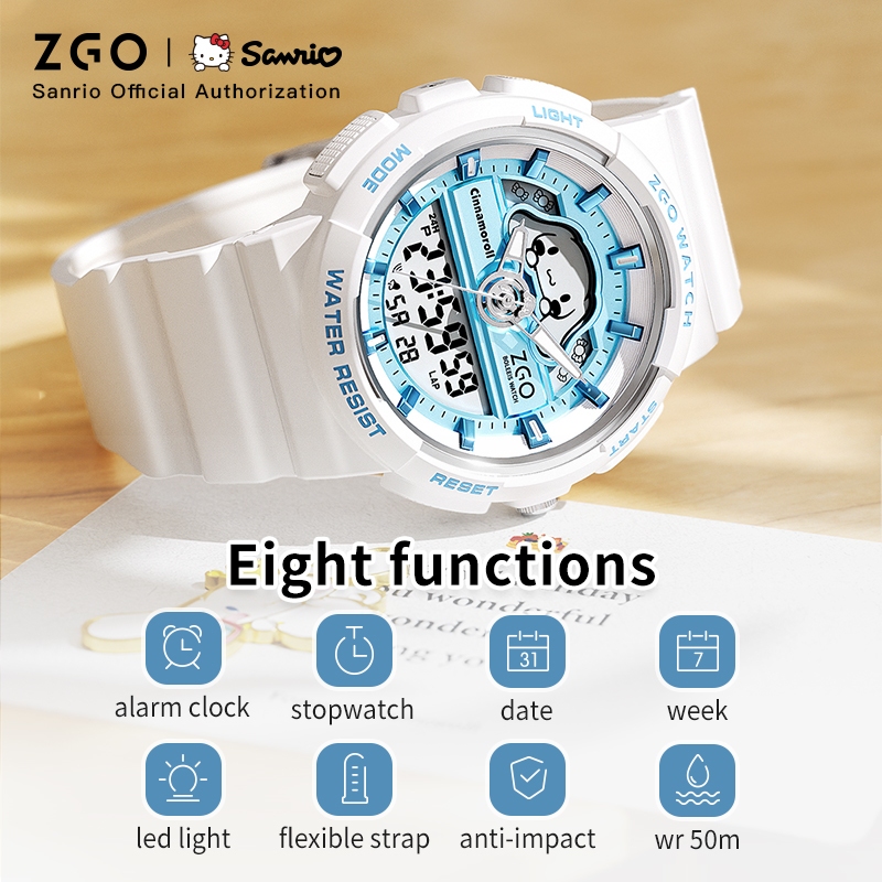 ZGO x Sanrio Hello Kittyนาฬิกาข้อมืออิเล็กทรอนิกส์ กันน้ํา สําหรับเด็กผู้หญิง นักเรียนมัธยมต้น 863