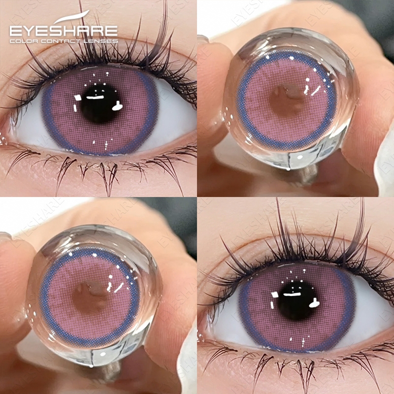 Eyeshare คอนแทคเลนส์ แบบนิ่ม สีน้ําตาลมะนาว 14 มม. 2 ชิ้น พร้อมของแถม