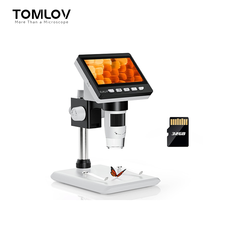 [🔥🔥🔥Hot sale &Coins Collection]Tomlov กล้องจุลทรรศน์ดิจิทัล LCD 4.3 นิ้ว FHD 1080P 500X 1000X เลนส์ก
