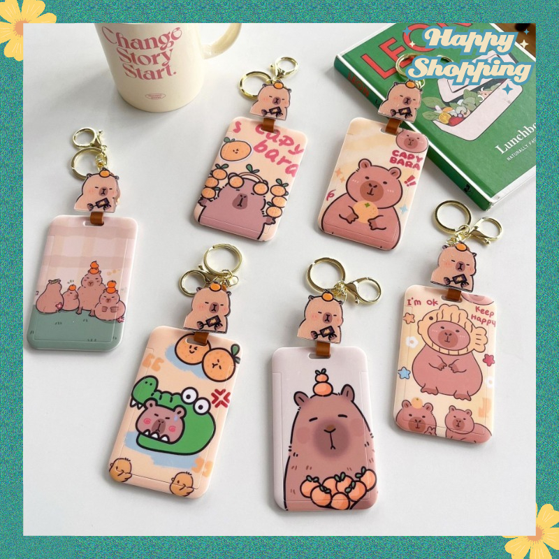 ใหม่ Capybara Multi-Function Retractable Card Holder ป้ายชื่อ ID Holder สะดวก Swip Card ID Card Bank Bus Card Access Control Card Student Card Holder Work Permit Work Card Anti-Lost Protective Case Star Photo Card โพลารอยด์ เคสป้องกันการ์ดรูปถ่าย
