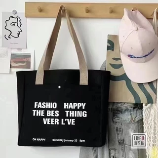 【จัดส่งจากประเทศไทย】🌼พร้อมส่ง🌼กระเป๋าสะพายไหล่ ผ้าแคนวาส ทรงโท้ท ขนาดใหญ่ จุของได้เยอะ เข้ากับทุกการแต่งกาย สําหรับผู้หญิง และนักเรียน