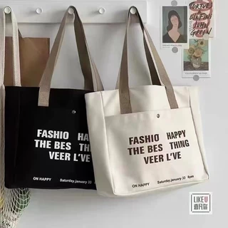 【จัดส่งจากประเทศไทย】🌼พร้อมส่ง🌼กระเป๋าสะพายไหล่ ผ้าแคนวาส ทรงโท้ท ขนาดใหญ่ จุของได้เยอะ เข้ากับทุกการแต่งกาย สําหรับผู้หญิง และนักเรียน