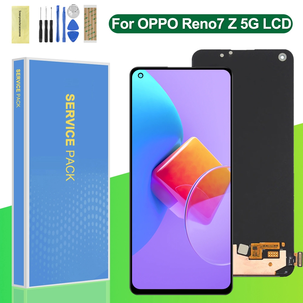 Amoled สําหรับ Oppo Reno7 Z 5G CPH2343 จอแสดงผล LCD Touch Screen Assembly เปลี่ยน Digitizer กรอบ