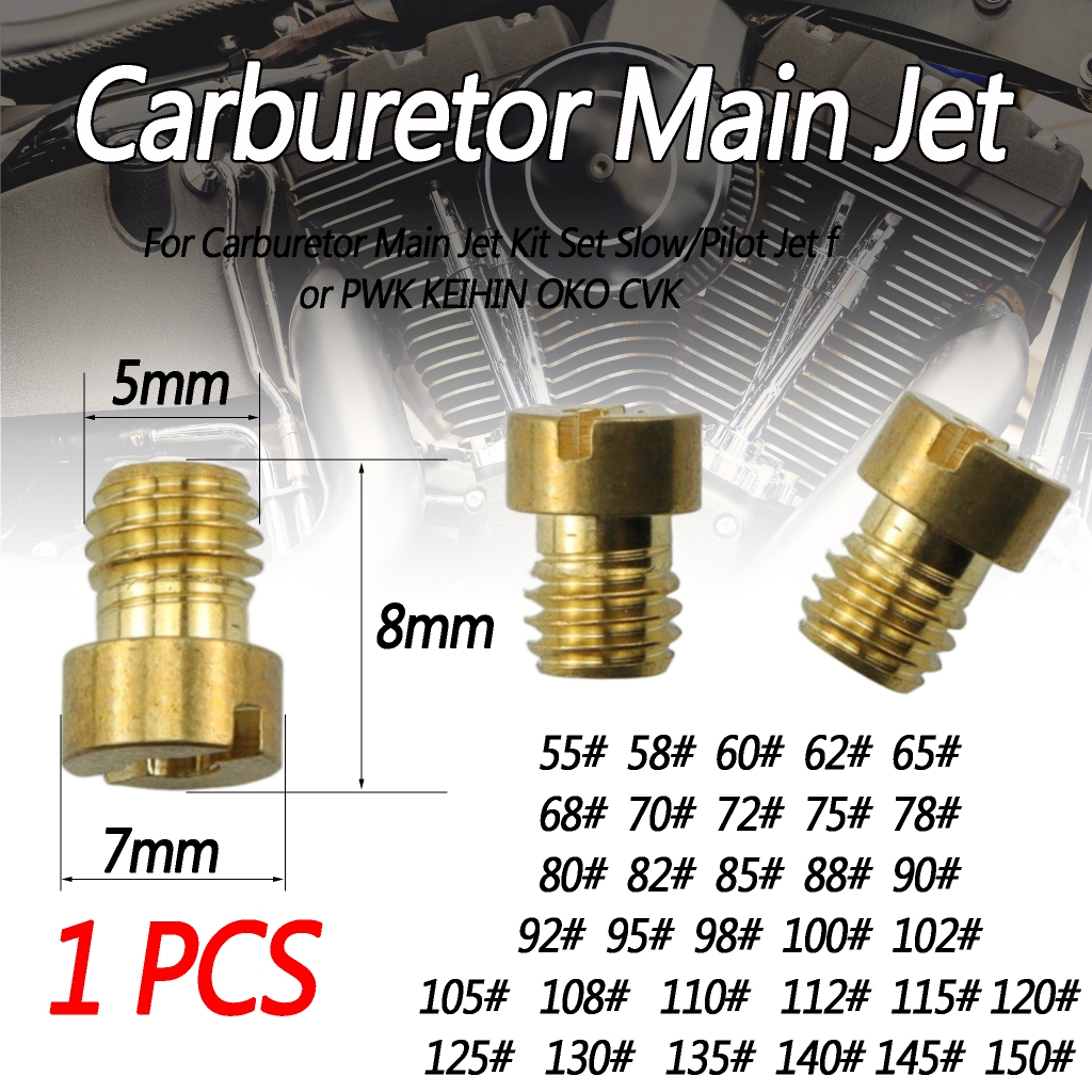 1 ชิ้น M5 คาร์บูเรเตอร์หลัก Jet หัวฉีดหัวฉีด 55 #-195 # สําหรับ Dellorto Sha PHBG Ad/ds Carb