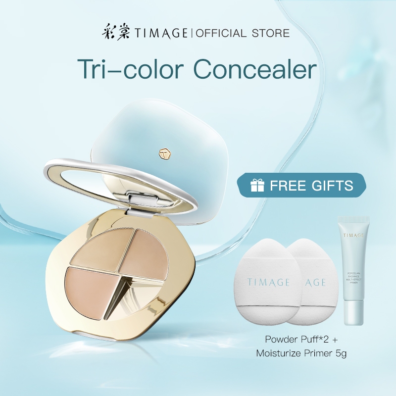 TIMAGE 彩棠 三色遮瑕 คอนซีลเลอร์พาเลท3สี คอนซีลเลอร์พาเลท คอนซีลเลอร์ปกปิดรอยสิว ปกปิดรอยคล้ำใต้ตา รอยสิว ริ้วรอย รอยดำรอยแดง ผิวเรียบเนียน กระจ่างใส