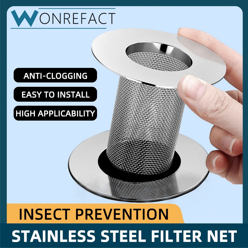 ตะแกรงกรองท่อระบายน้ํา สเตนเลส ป้องกันการอุดตัน สําหรับอ่างล้างหน้า ห้องน้ํา