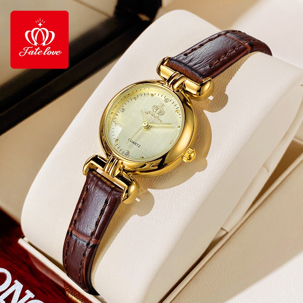 FateLove นาฬิกา ข้อมือ ผู้หญิง แฟชั่น watch 100% นาฬิกาข้อมือกันน้ำได้ หญิง ควอตซ์ หนัง แนวโน้ม เรียบง่าย ธุรกิจ 905