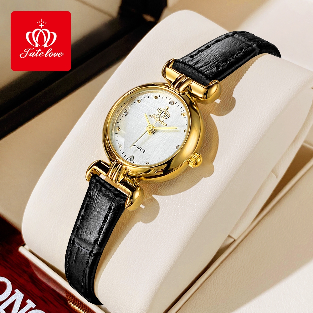 FateLove นาฬิกา ข้อมือ ผู้หญิง แฟชั่น watch 100% นาฬิกาข้อมือกันน้ำได้ หญิง ควอตซ์ หนัง แนวโน้ม เรียบง่าย ธุรกิจ 905-H