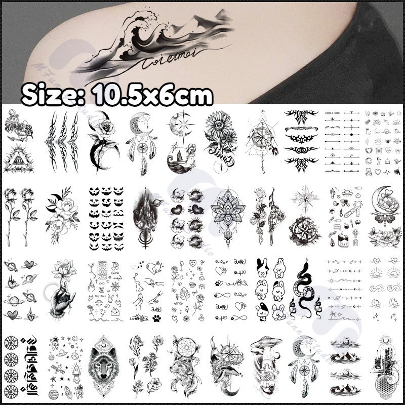 【MF Magic Tattoo】สติกเกอร์รอยสักชั่วคราว ขนาดเล็ก กันน้ํา 15 วัน