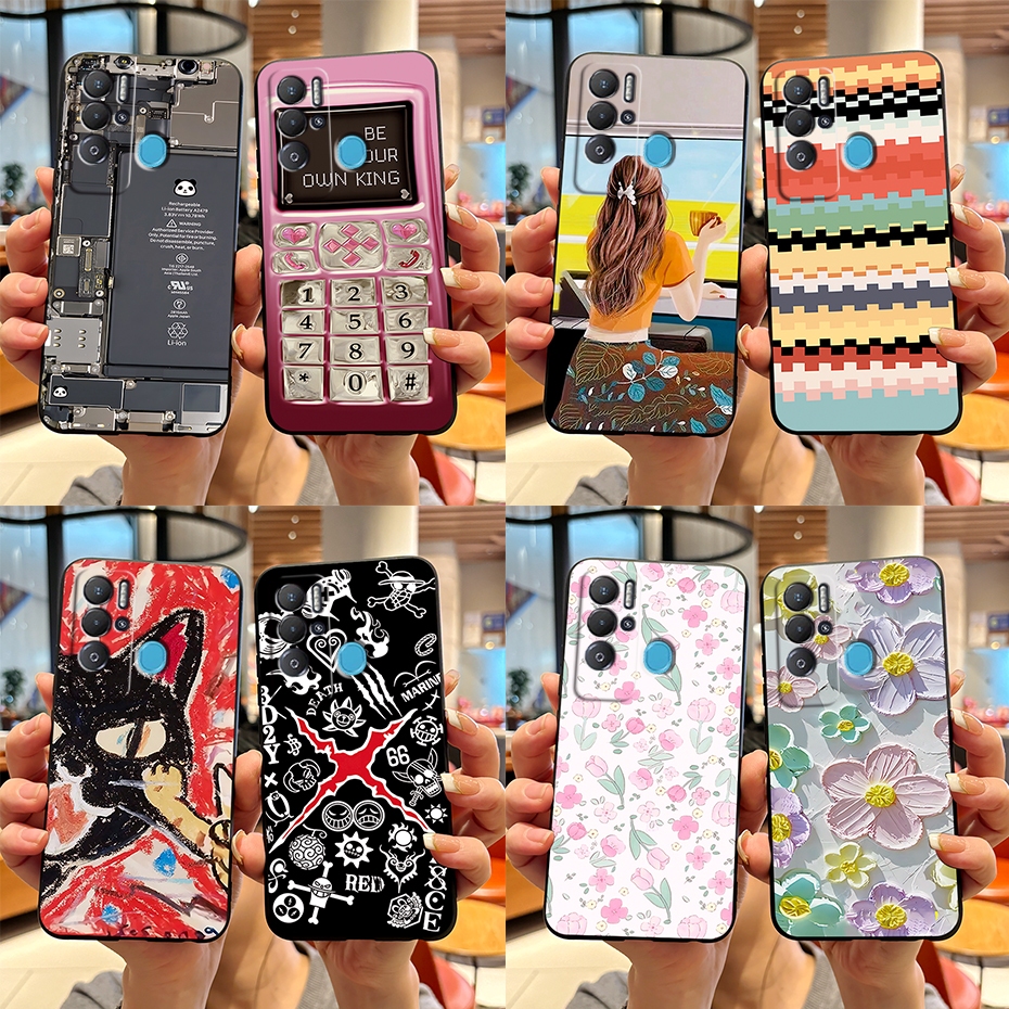 เคสซิลิโคนนิ่ม TPU สีดําด้าน สําหรับ Tecno Pova Neo LE6/Pova Neo 2 LG6n 2023