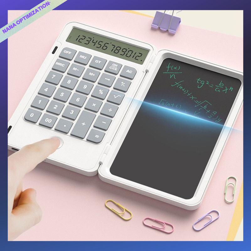 เครื่องคิดเลข แบบชาร์จไฟได้ หน้าจอ LCD ขนาด 6 นิ้ว สีดํา ขาว ชมพู เทา สําหรับนักเรียน