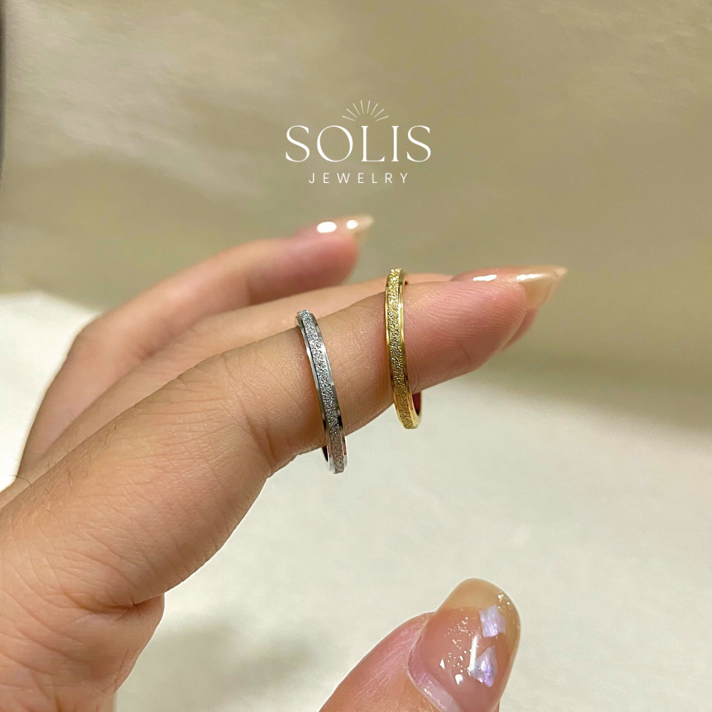 Matte Sparkly Minimalist Simple Basic Ring Stackable • กันน้ํา Non-Fade • แหวนผู้หญิงผู้ชาย Unisex Little Finger
