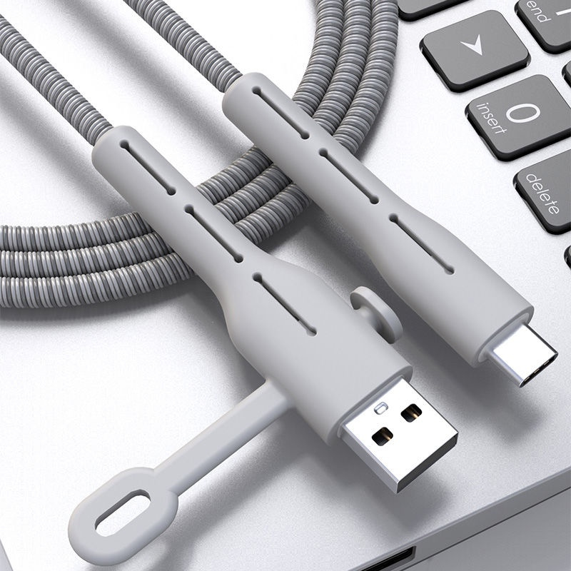 【สําหรับ Android 】ขายดี ตัวป้องกันสายเคเบิล ซิลิโคน USB เป็น Type-C ตัวป้องกันสายข้อมูล / เคสป้องกัน ที่ม้วนเก็บสายเคเบิล สําหรับสายชาร์จ Android