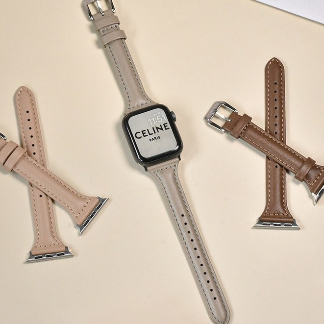 สายนาฬิกาข้อมือ หนังแท้ ขนาดเล็ก สําหรับ Apple Watch iwatch S9 S6 S8 S7 SE