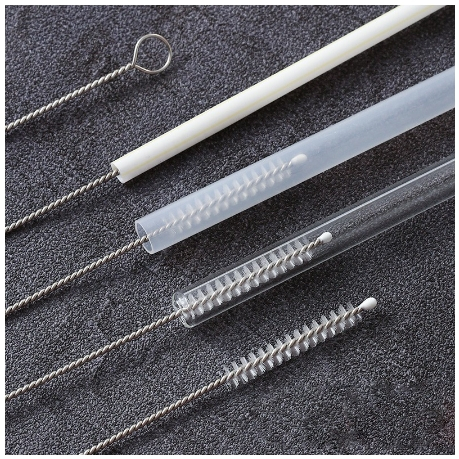 1pc แปรงทําความสะอาดหลอด แบบสเตนเลส ใช้ซ้ําได้ อุปกรณ์ครัวเรือน