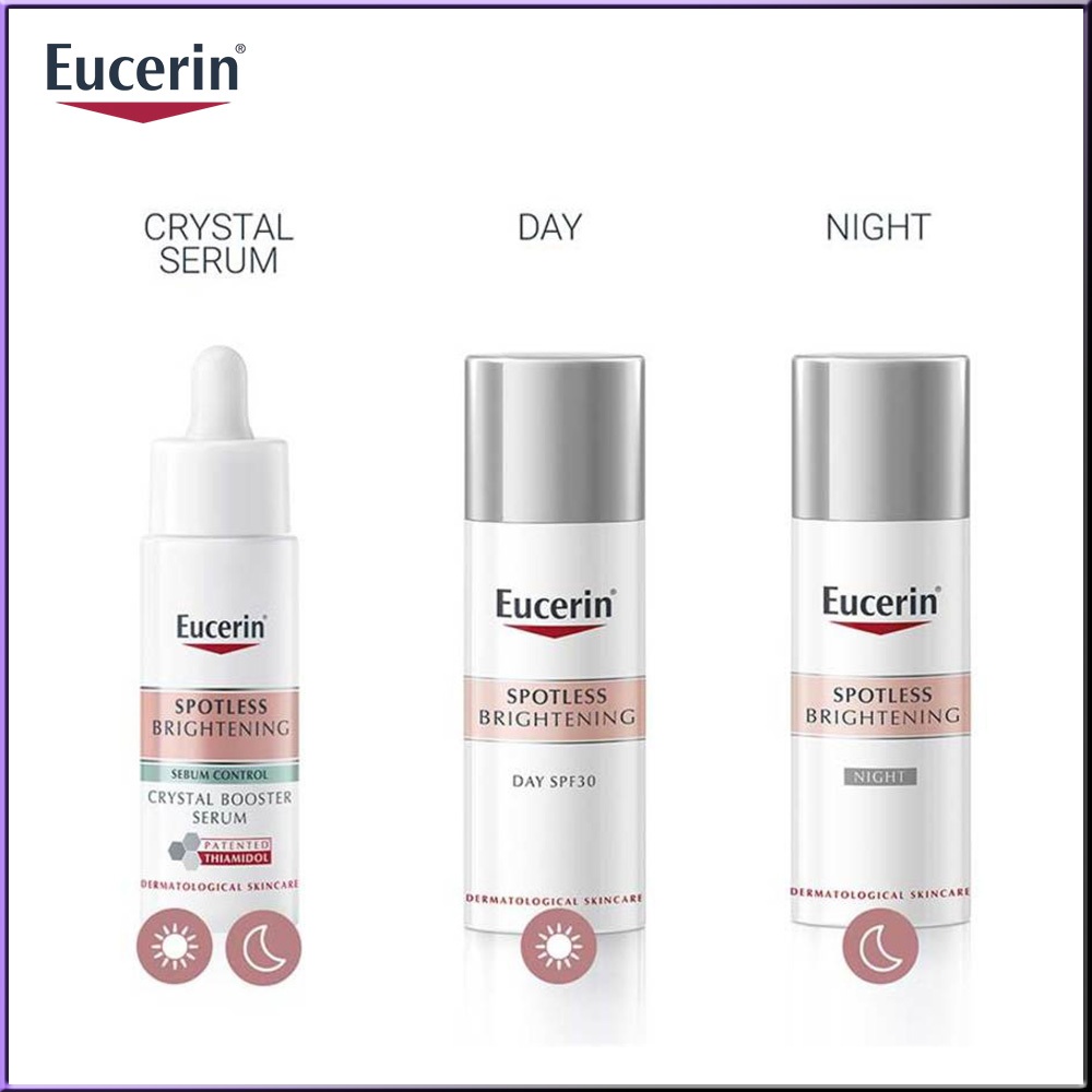 Eucerin Spotless Brightening Night Fluid / UVA-UVB SPF30 50ml ครีมทาหน้า บำรุงผิวกาย มอยส์เจอร์ไรเซอร์ โลชั่นบำรุงผิวกาย ครีมนมหอม
