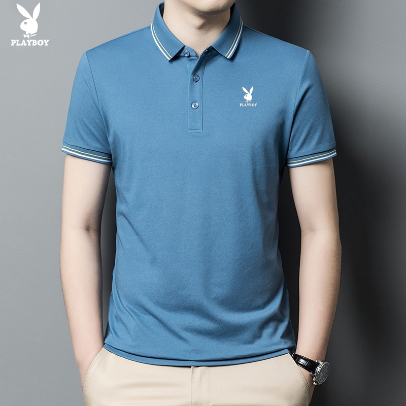 PLAYBOY Polo Shirt Men's Short-sleeved Leading T-shirt Casual Trend Business Wear