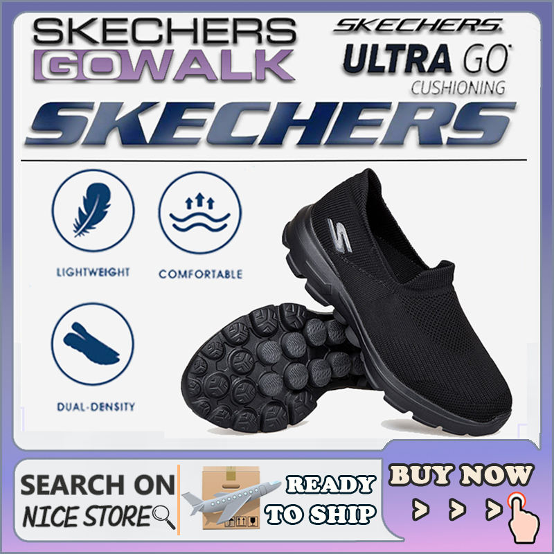 [รองเท้าผ้าใบผู้หญิง] Skechers_ Go-walk รองเท้าผ้าใบ สลิปออน กีฬา รองเท้าส้นแบน Kasut Sukan Wanita Walking Running Girl 1QCW