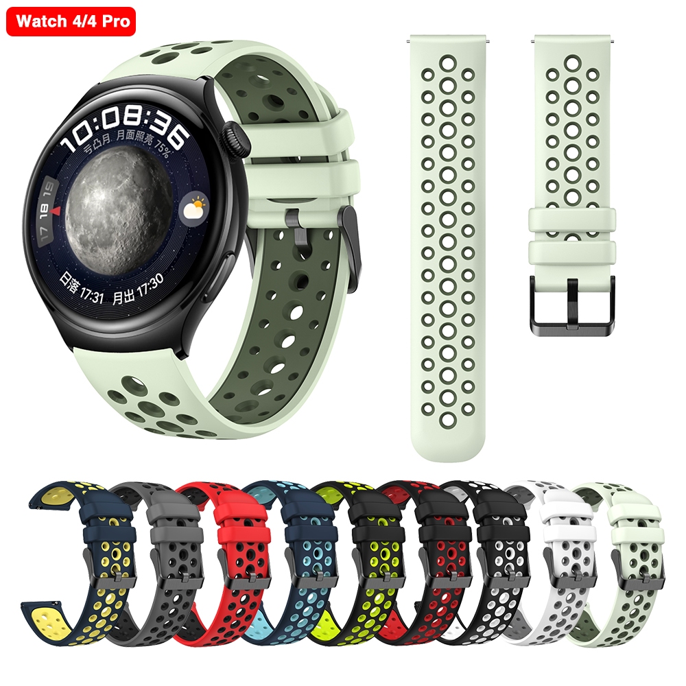 22 มม.ซิลิโคนสําหรับ Huawei Watch 4/Huawei Watch 4 Pro สายซิลิโคนสไตล์อย่างเป็นทางการสายยางสําหรับ H