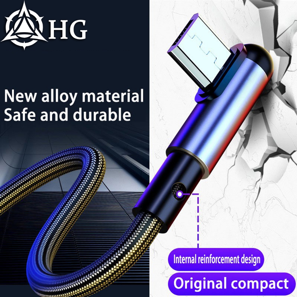 【จัดส่งภายใน 24 ชั่วโมง】สายชาร์จ Micro USB Type-C i-os HG 1.2 ม. 5A ไฟ LED ชาร์จเร็ว สําหรับ i-os Mi