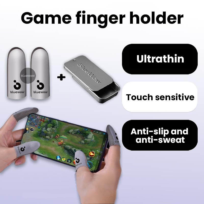 Bluewow ถุงมือเล่นเกม แบบสวมนิ้วหัวแม่มือ สัมผัส (2 ชิ้น) PUBG COD Call of duty Mobile legends state of survival