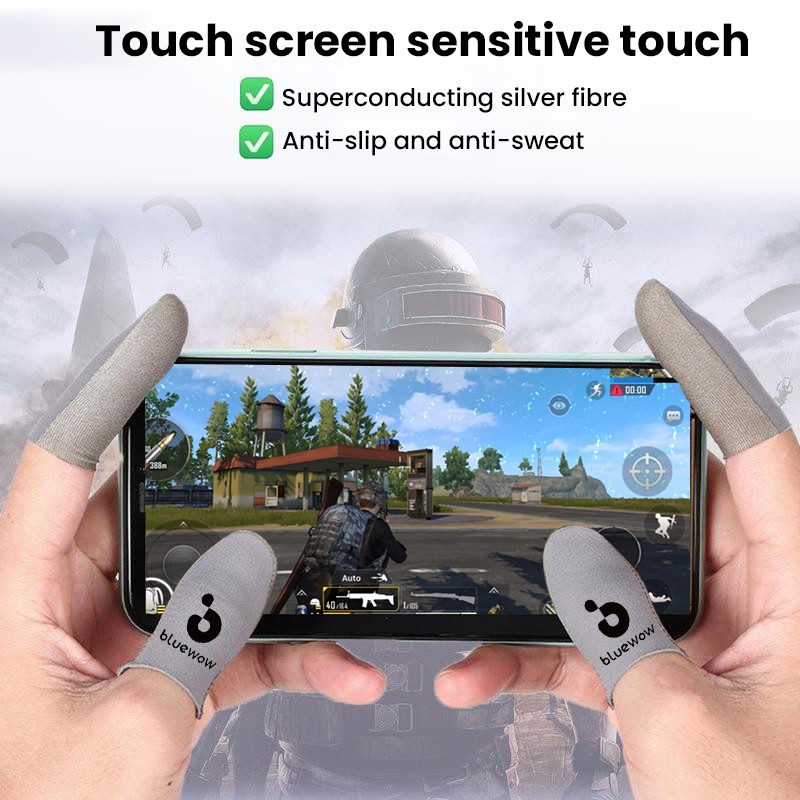 Bluewow ถุงมือเล่นเกม แบบสวมนิ้วหัวแม่มือ สัมผัส (2 ชิ้น) PUBG COD Call of duty Mobile legends state of survival