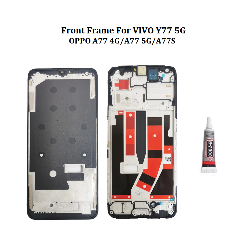 กรอบด้านหน้าฝาครอบด้านหลังสําหรับ VIVO Y77 5G OPPO A77 4G A77 5G A77S Y77E Bezel กรอบกลางกลับแบตเตอรี่