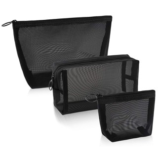 กระเป๋าตาข่ายใส สีดํา 1 ชิ้น / กระเป๋าเครื่องสําอาง เดินทาง …