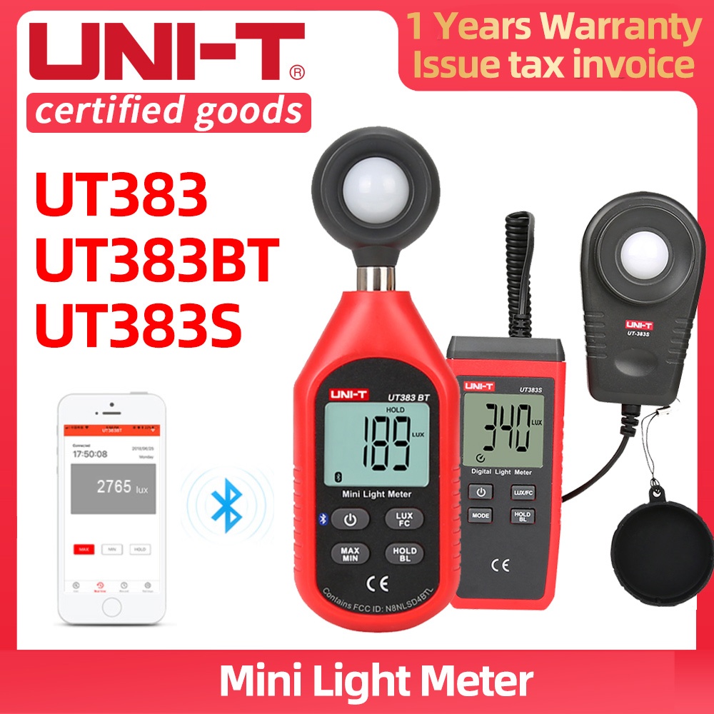 (UNI-T เดิม) ut383 ut383bt ut383s มินิดิจิตอล illuminometer,เครื่องวัดแสง,0-199999lux,0-19999fc,จอแส