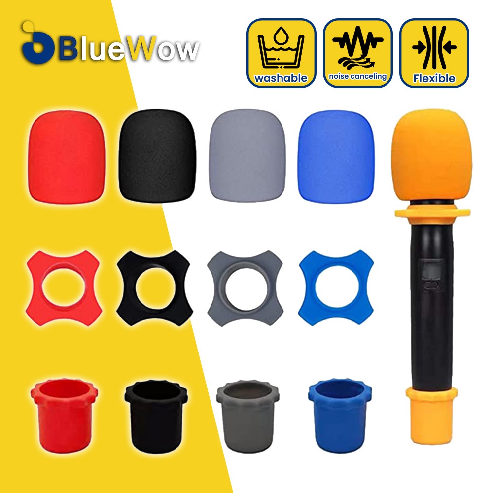 Bluewow ชุดแหวนซิลิโคน โฟมกันลม กันสั่น กันม้วน สําหรับไมโครโฟน