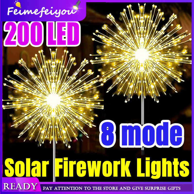 [พร้อมส่ง] ไฟ LED 200 ดวง พลังงานแสงอาทิตย์ IP65 8 โหมด กันน้ํา สําหรับตกแต่งสวน ทางเดิน สนามหญ้า