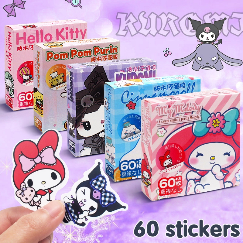 (60 แผ่น/กล่อง) Sanrio สติกเกอร์ ลายการ์ตูน Kouromi น่ารัก สําหรับตกแต่งสมุดโน้ต