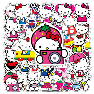 50 ชิ้นตลก Hello Kitty สติกเกอร์กันน้ํา DIY สําหรับโทรศัพท์แ…
