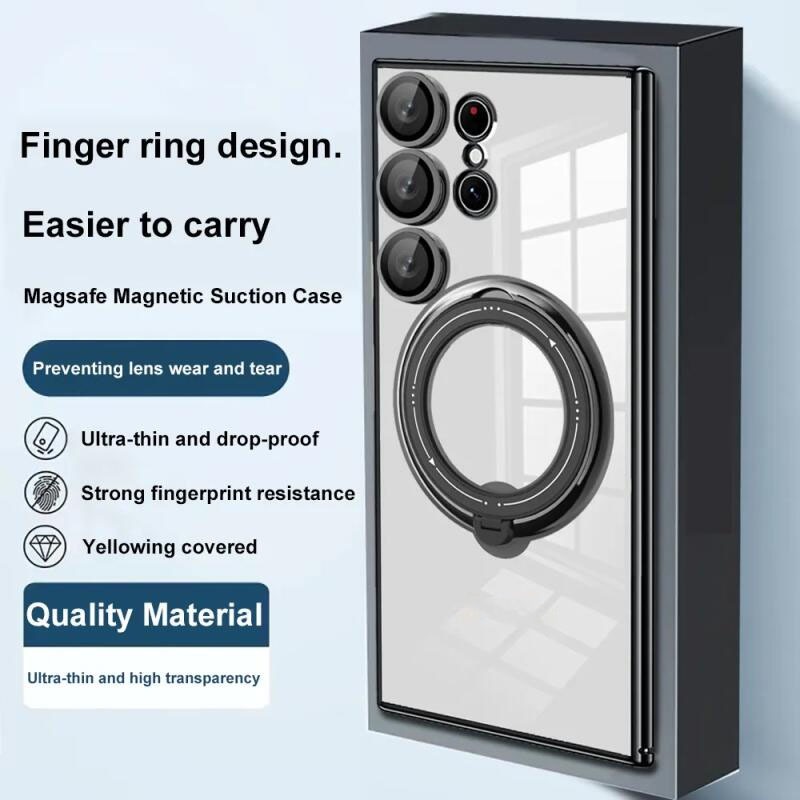ปลอกสําหรับ Samsung Galaxy S24 Plus Ultra S24 + S24Ultra S23 S22 S23FE Samsungs24 เคสโทรศัพท์กล้องปกป้องเกราะกันกระแทกแม่เหล็กนุ่มผู้ถือแหวนปกแข็ง S24FE