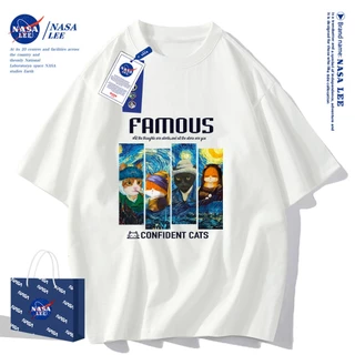 NASA เสื้อยืด คอกลมแขนสั้น ผ้าฝ้าย 2025 รุ่นใหม่ สวมใส่สบาย ระบายอากาศดี เหมาะสำหรับฤดูร้อน