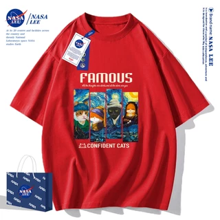 NASA เสื้อยืด คอกลมแขนสั้น ผ้าฝ้าย 2025 รุ่นใหม่ สวมใส่สบาย ระบายอากาศดี เหมาะสำหรับฤดูร้อน
