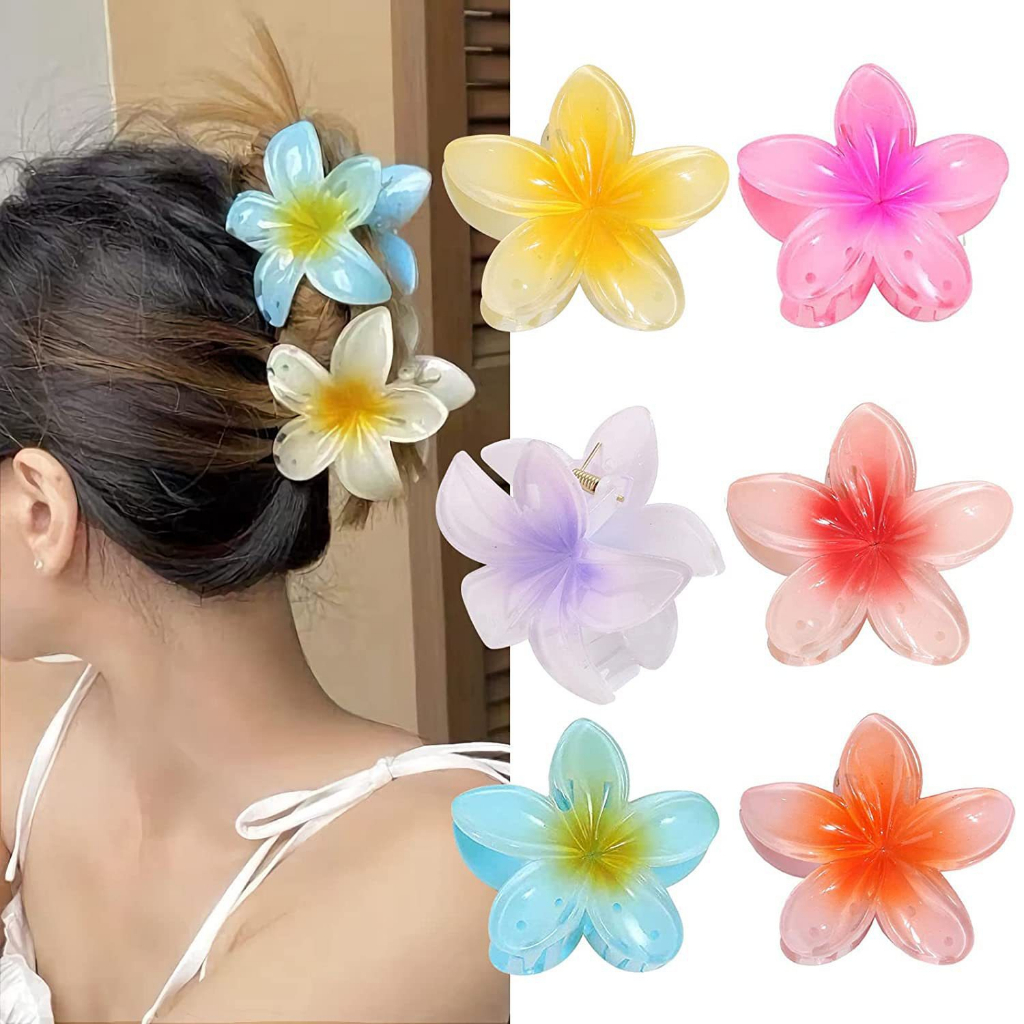 กิ๊บติดผม ลายดอกไม้ สีสันสดใส สไตล์เกาหลี แฟชั่นใหม่ สําหรับผู้หญิง 2024