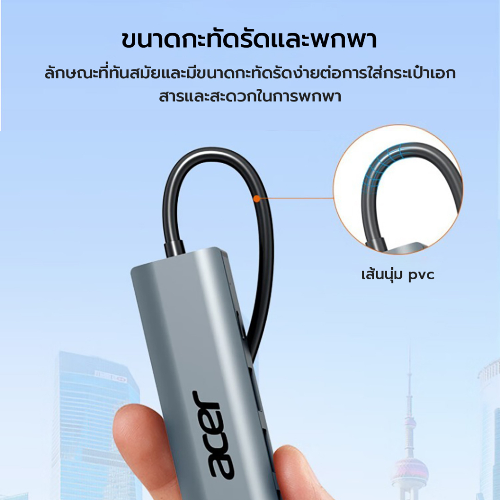 Acer อะแดปเตอร์แปลงสายเคเบิลอีเธอร์เน็ต Type-C USB 3.0 2.0 ความเร็วสูง สําหรับแล็ปท็อป และเดสก์ท็อป