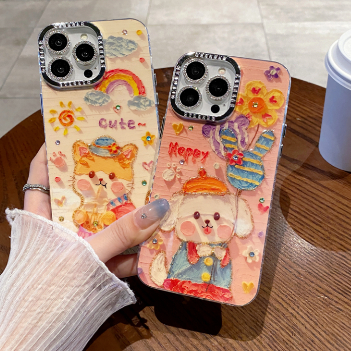 เคสโทรศัพท์มือถือ TPU ป้องกันเลนส์ ลายแมว สีรุ้ง สําหรับ Iphone 15 Pro Max 14 Pro Max 13 Pro Max 11 12 Pro Max