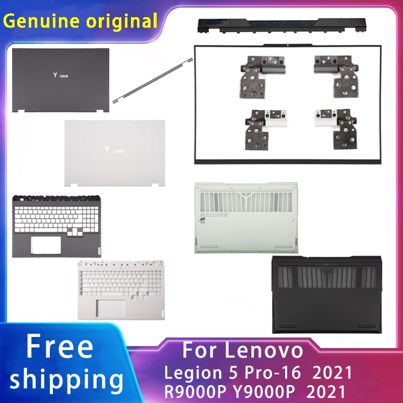 ใหม่ อะไหล่ฝาครอบแล็ปท็อป Lcd ด้านหลัง บานพับด้านล่าง ที่วางฝ่ามือ พร้อมโลโก้ 5CB1C09072 สําหรับ Lenovo Legion 5 Pro-16ACH6 16ITH6 2021