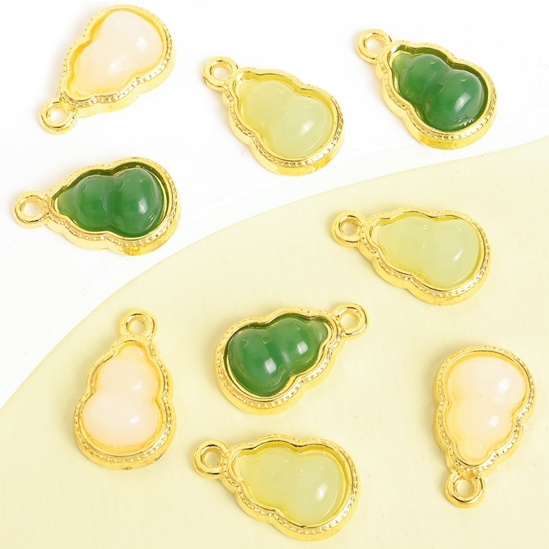 เครื่องประดับ สร้อยคอ ต่างหู จี้หยกเทียม นําความมั่งคั่ง และโชค หรูหรา สําหรับครอบครัว และเพื่อน DIY 10 ชิ้น